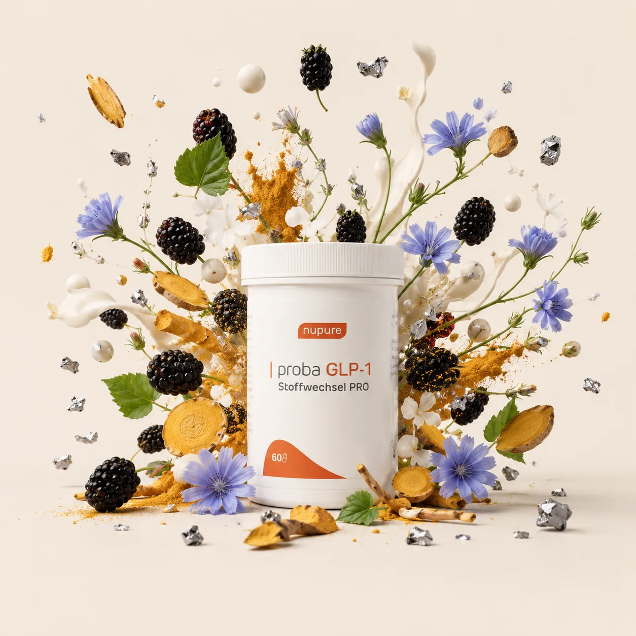 proba GLP-1 Stoffwechsel PRO mit natürlichen Wirkstoffen — Reducose, Berberin, Chicorée, Chrom, Lactobacillus